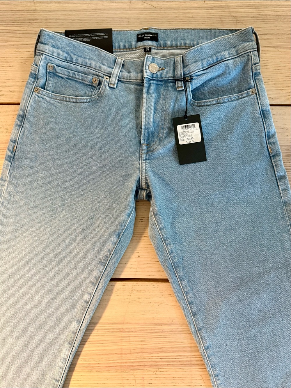 Light Denim Club Monaco Classic Slim Fit Jeans 30x30 NWT